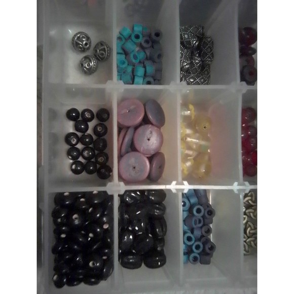 Huge Lot Macrame Craft Beads Large Hole Lampwork Glass Ceramic Wood Pewter - Picture 4 of 7